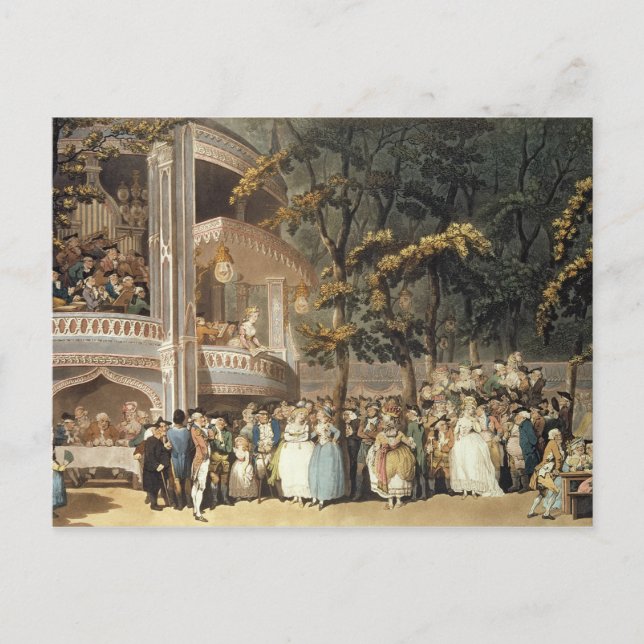 Vauxhall Gardens från Ackermann's Vykort (Framsida)