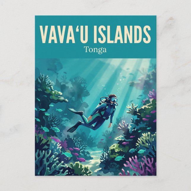 Vavaʻuöarna Tonga Vykort (Framsida)