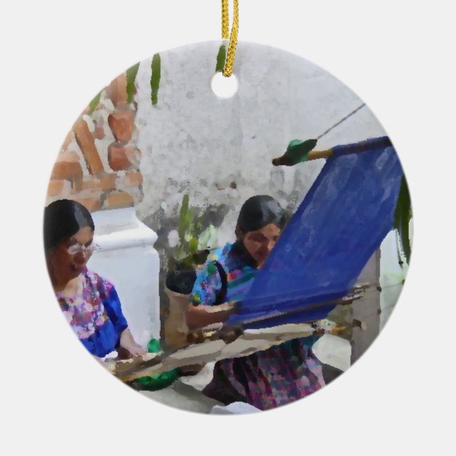 Väva i Antigua drybrush Julgransprydnad Keramik (Framsidan)