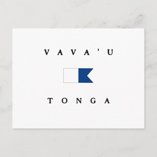 Vava'u Tonga Alpha Dive Flagga Vykort (Framsida)