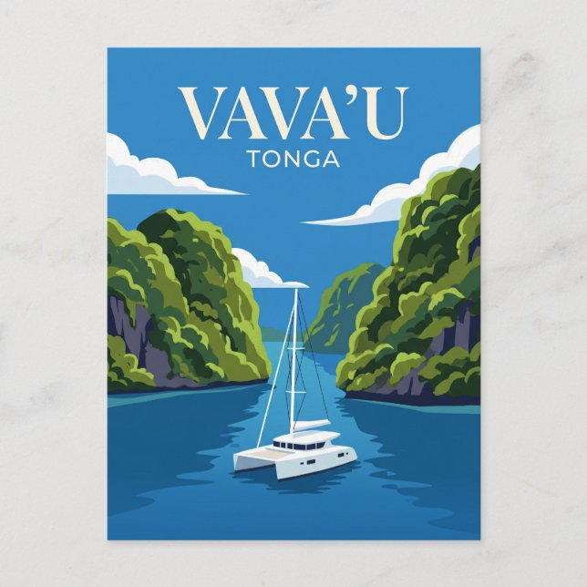 Vava'uöarna Tonga Vykort (Framsida)