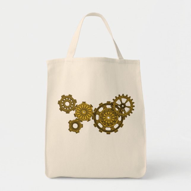 Vävd clockwork Tote Bag Tygkasse (Framsidan)
