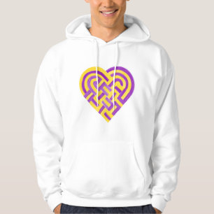 Vävd Heart Intersex Pride Flagga Gult Lila Hoodie
