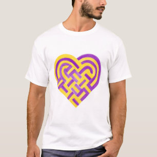 Vävd Heart Intersex Pride Flagga Gult Lila T Shirt