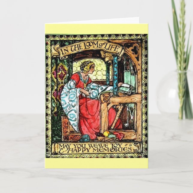 Vävd kvinna kort (Framsida)