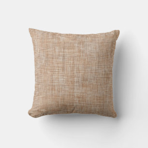 Vävd linnetextur i varmt naturligt beige kudde