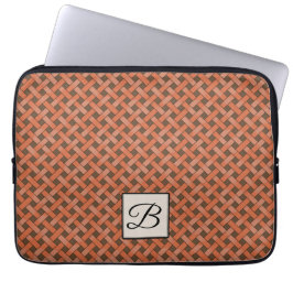 Vävd Orange Rattan på Anpassningsbar Brown med Mon Laptop Fodral
