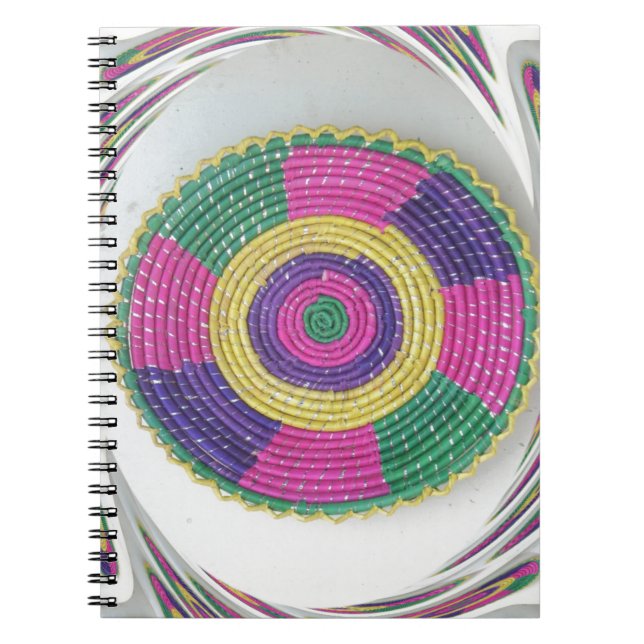 Vävd svartlistning anteckningsbok med spiral (Framsidan)