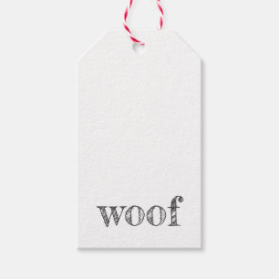 Vävd typografi hund älskare skällande tassar presentetikett