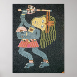 Vävd ulldansare med taktpinnen, Paracas stam Poster