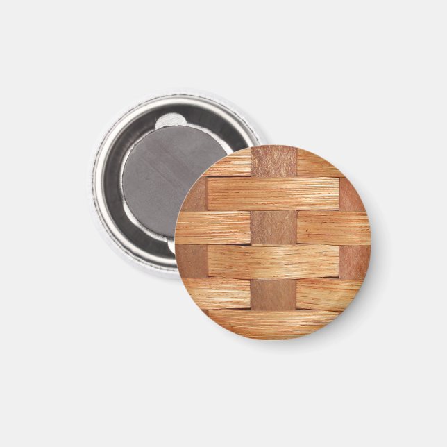 Vävda Basket, Basket Weave Mönster Magnet (Front/Back)
