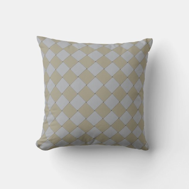 Vävda Guld och Silver Diagonal Graphic Mönster Kudde (Framsida)