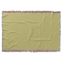 Vävda Throw Blanket Dots Mitten Grönt Cream