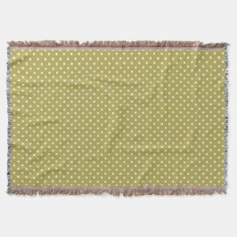 Vävda Throw Blanket Dots Mitten Grönt Cream Filt