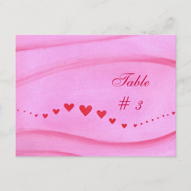 Vave of Red Hearts Bordsnummer Postcards (Framsida)