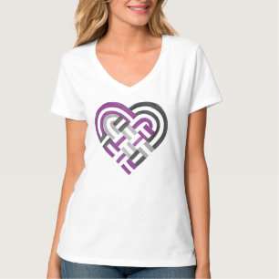 Vävnad Heart Ace ASexuellt Pride Flagga Grått T Shirt