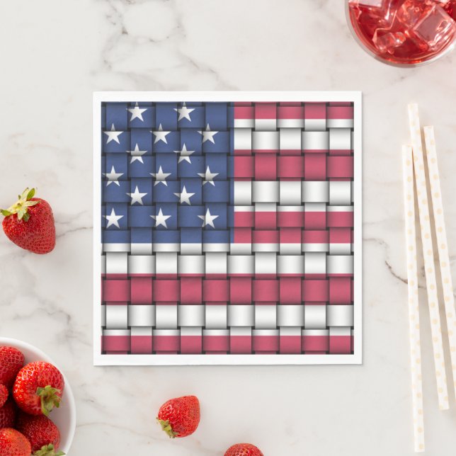 Vävnader amerikanska Flagga Party Napkins Pappersservett (Insitu)