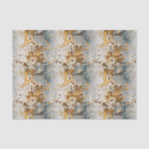 Vävnadspapper för Dusty Blue, Ivory och Guld Blomm