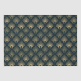 Vävnadspapper för marin och Guld Handflatan-Peacoc