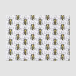 Vävnadspapper - Gult och svarta bin