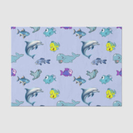 Vävnadspapper med färgad havsmiljö