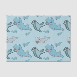 Vävnadspapper med valar och Sälar