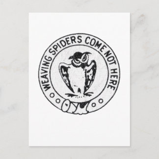 Vävning av Spiders Kom inte här Vykort