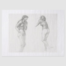 VÄVPAPPER : KVINNLIG STUDIE : EDWARD BURNE JONES