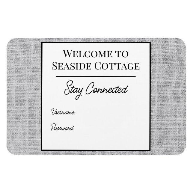 Vävt Airbnb Vacation Rental Wifi Magnet (Horisontell)