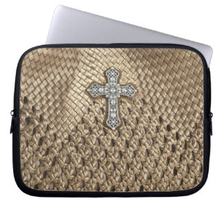 Vävt bärbar datorfodral med rhinestone- & pärlakor
