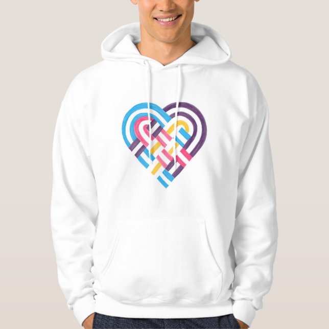 Vävt Heart Polyamory Pride Flagga 2022 Hoodie (Framsida)