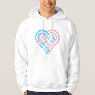 Vävt hjärta Trans Transpersoners stolthetsflagga R Hoodie