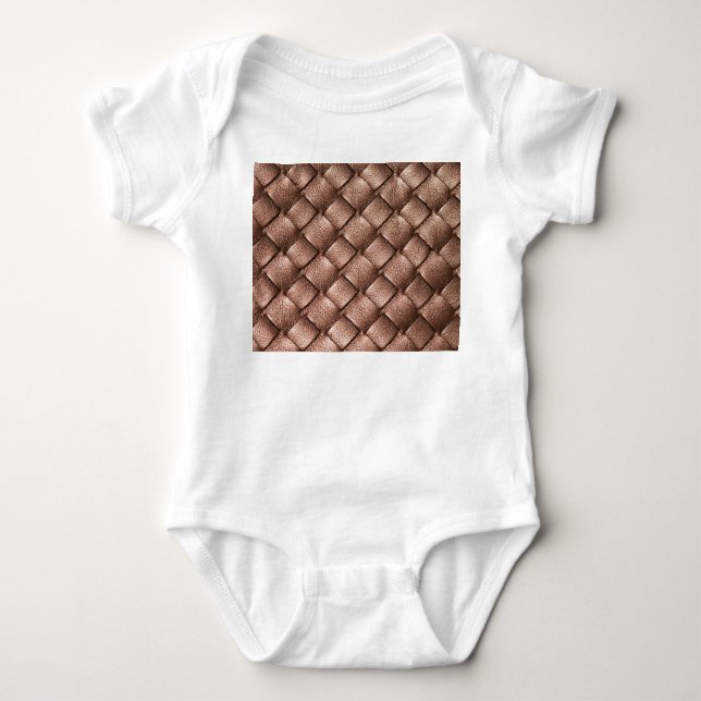 Vävt läder, brons färg bakgrund. t shirt (Framsida)