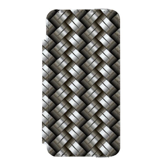 Vävt metallmönster incipio iPhone wallet skal (Folio Framsidan)