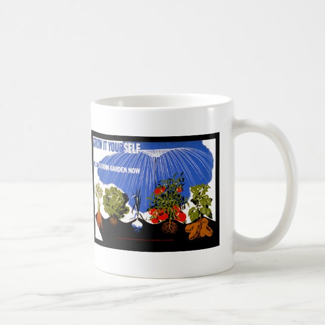 Väx det dig ~-växten en lantgårdträdgård nu kaffemugg (Höger)