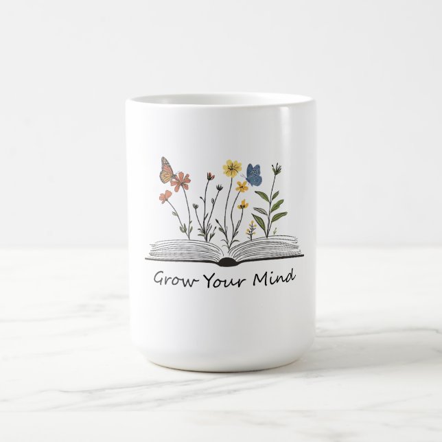 Väx din sinnes blomsterbok t-shirt kaffemugg (Center)
