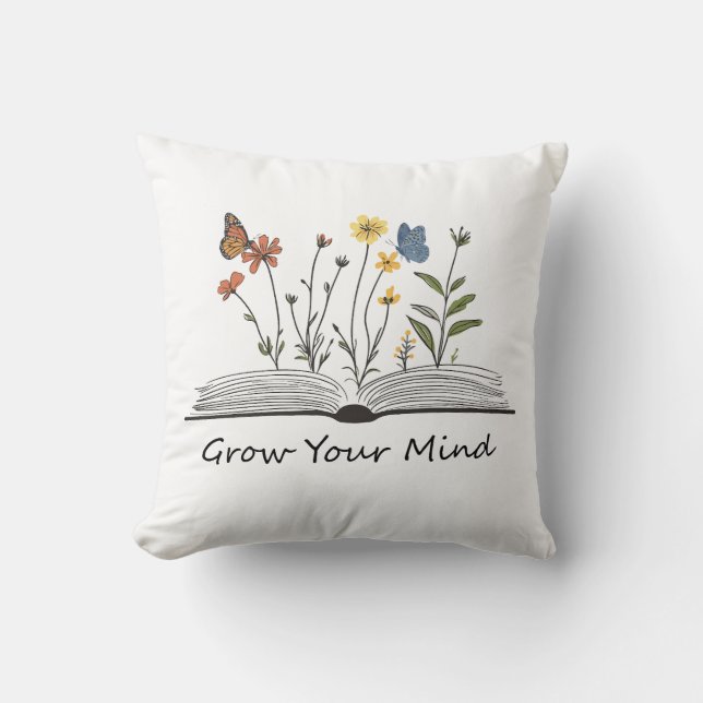 Väx din sinnes blomsterbok t-shirt kudde (Framsida)