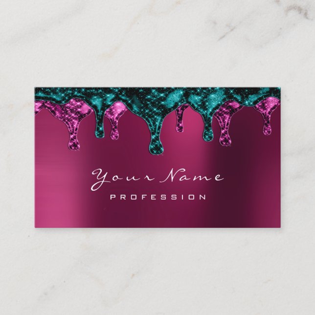 Vax Epilation Rosa Depilation Nagel Teal Burgundy Visitkort (Framsida)
