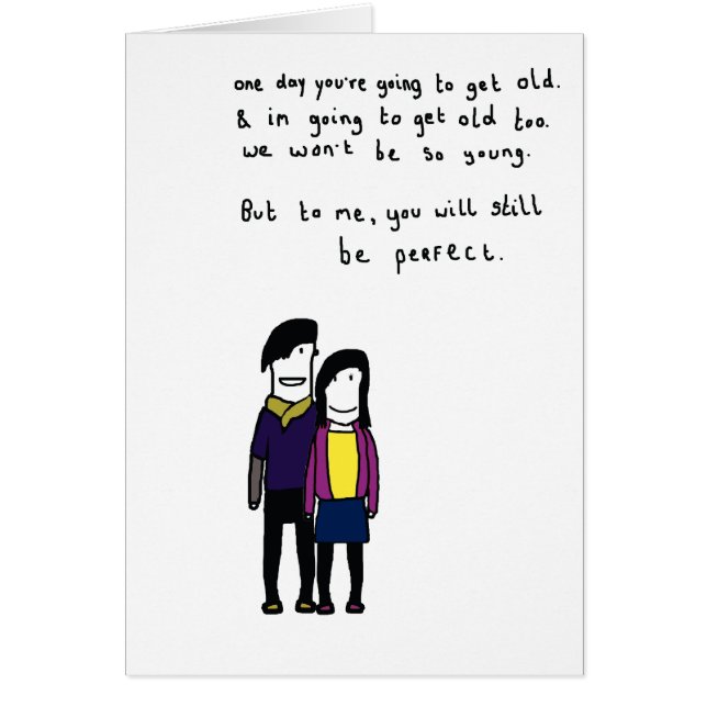 Väx gammal tillsammans? hälsningskort (Framsidan)