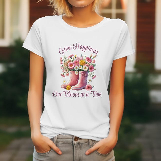 Väx glädje en blomning i taget t shirt (Skapare uppladdad)