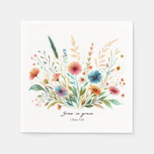 Väx i nåd blomster pappersservett