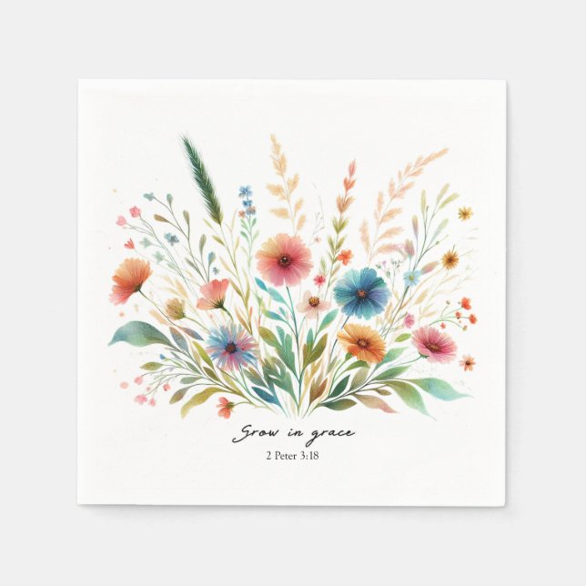 Väx i nåd blomster pappersservett (Framsidan)