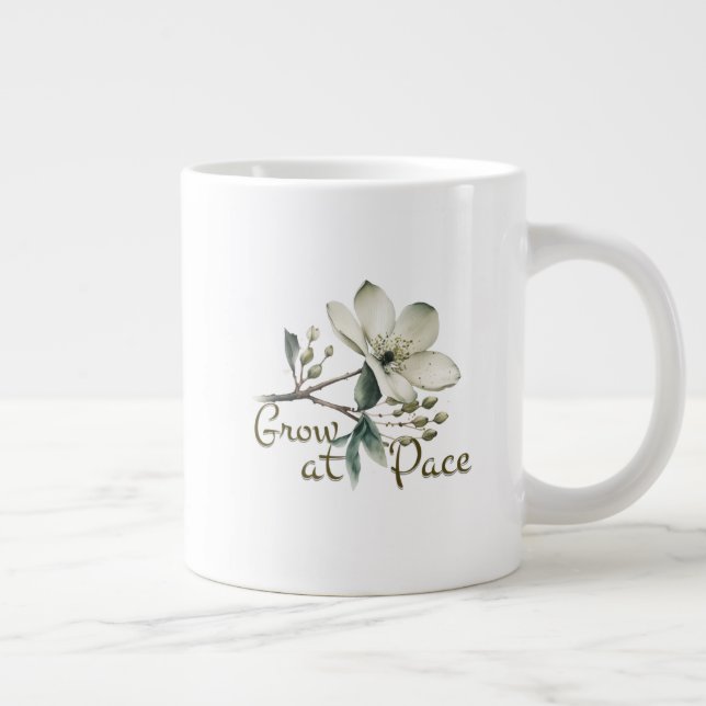 Väx i takt Elegant akvarell Botanisk blomma Jumbo Mugg (Höger)