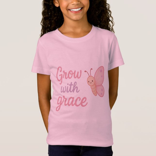 Väx Med Grace Fjäril T-Shirt för Flickor – Söt (Framsida)