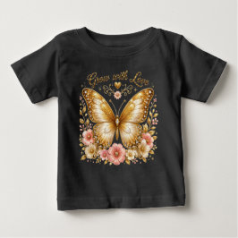 Väx med kärlek Guld Fjäril Blommig Barn T-Shirt