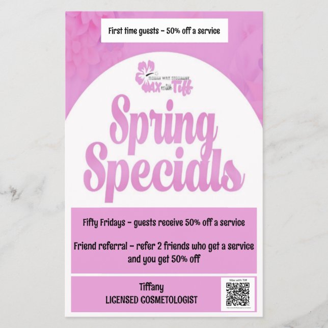 Vax med tiff-fritt fönster flygblad (Framsidan)