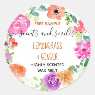 Vax Melt Söt Blommigt Free Sample Product Runt Klistermärke