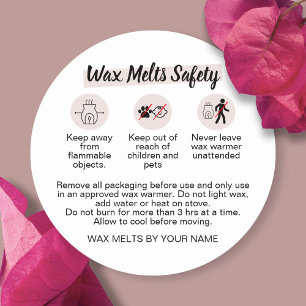 Vax Melt Warning Label Feminine Safety Sticker Runt Klistermärke