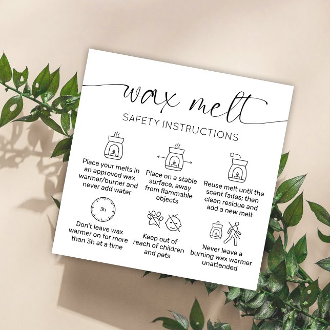 Vax Melts Care - tack för Eleganten Card Black Fyrkantigt Visitkort (Skapare uppladdad)