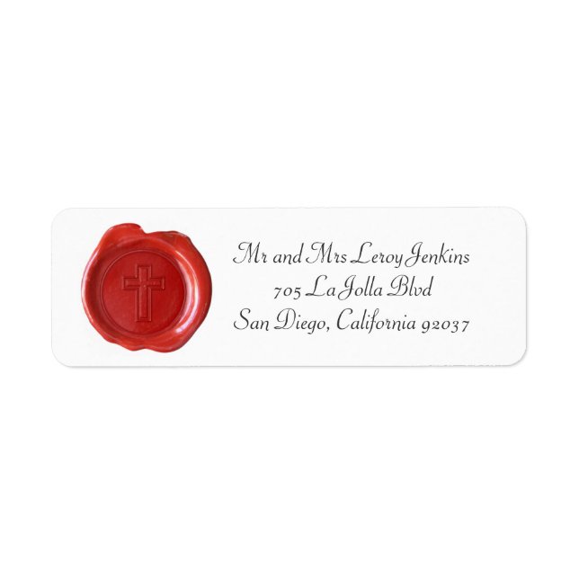 Vax Monogram-Adressetiketter - Röda Kor2 Returadress Etikett (Framsidan)